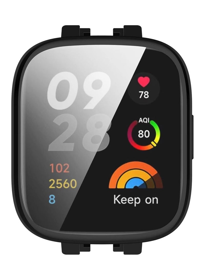 Generic Plating Case For xiaomi Redmi Watch 3 (Not Redmi Watch 3 Active/Redmi Wtch 3 lite) Smart Watch Strap Full Bumper TPU Protective Cover Accessories Screen Protector (Black)  - Image 2