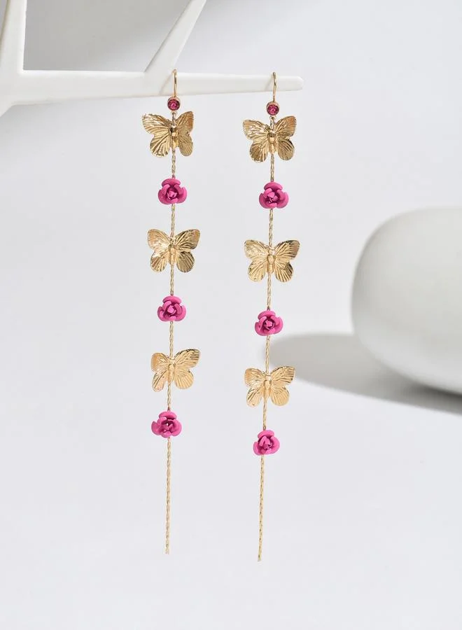 Take Two  Women Gold Butterfly Dangle Earrings for Women | Best Price UAE