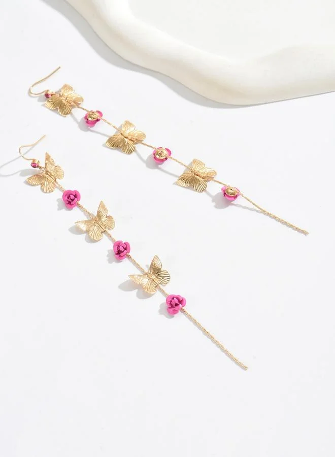 Take Two  Women Gold Butterfly Dangle Earrings for Women | Best Price UAE