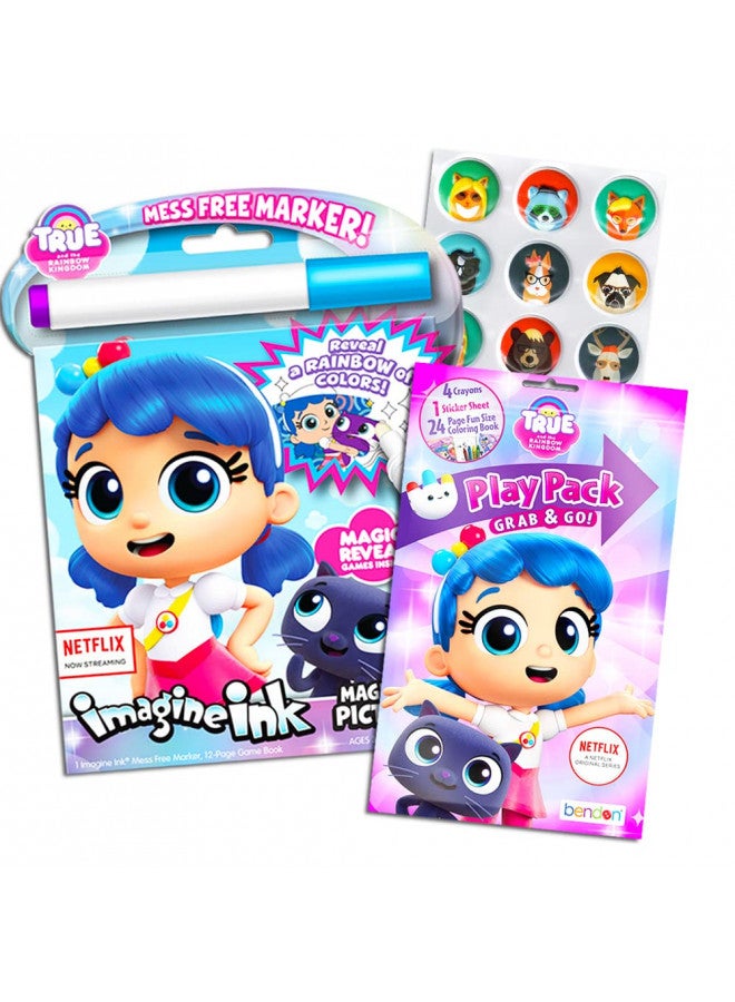 Bendon True and The Rainbow Kingdom Coloring Book Set - Imagine Ink Book and Play Pack (Party Pack)