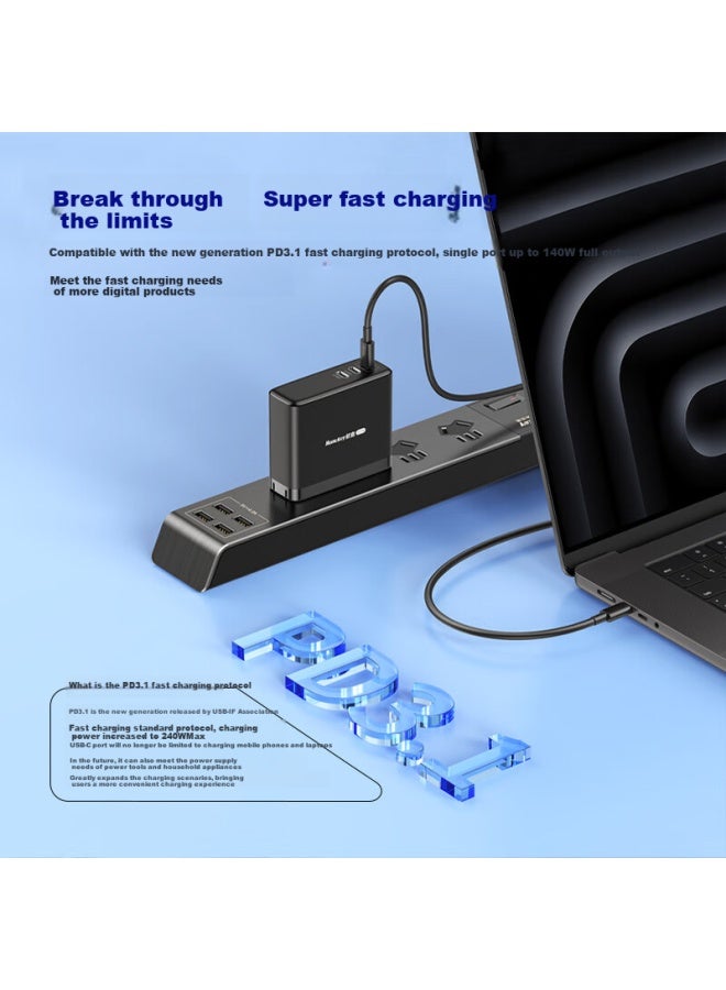Huntkey High-Power S240 Gan Charger, 240W Multi-Port Type-C Fast Charging Head, For Apple Macbook Pro And Gaming Laptops - Image 2