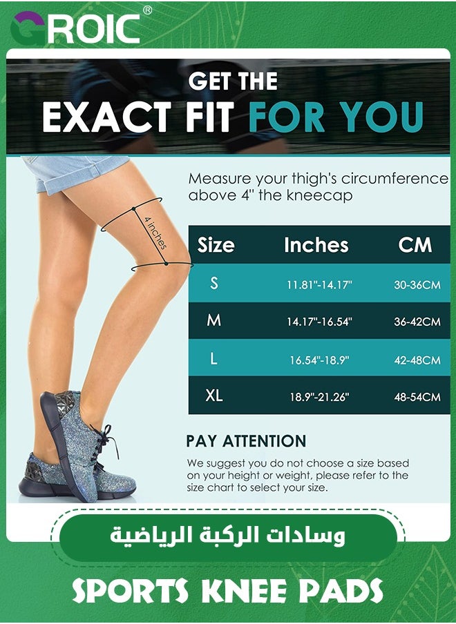 GROIC - 1 Pairs Knee Compression Sleeve for Knee Pain, Adjustable Knee Brace with Side Stabilizers & Patella Gel Pad, Knee Support Pad with Straps for Meniscus Tear, Running, Working Out, Knee Braces - Image 1