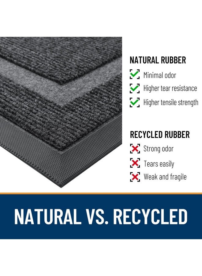 OLANLY Front Door Mat Indoor Outdoor Entrance, Waterproof All-Season, All-Weather Doormat, Sturdy Natural Rubber, Fade Resistant, Low Profile, Easy Clean Patio Porch Entryway Mat, 36x24, Grey - Image 5