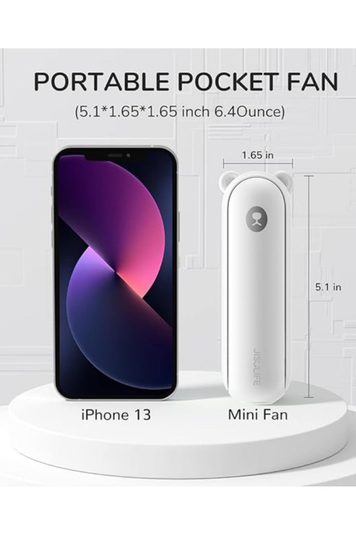 Handheld Mini Fan, 3 IN 1 USB Rechargeable Portable Fan [12-19 Working Hours] with Power Bank, Flashlight, Pocket Design for Travel/Summer/Concerts/Lash, Gifts for Women （Black） - Image 3