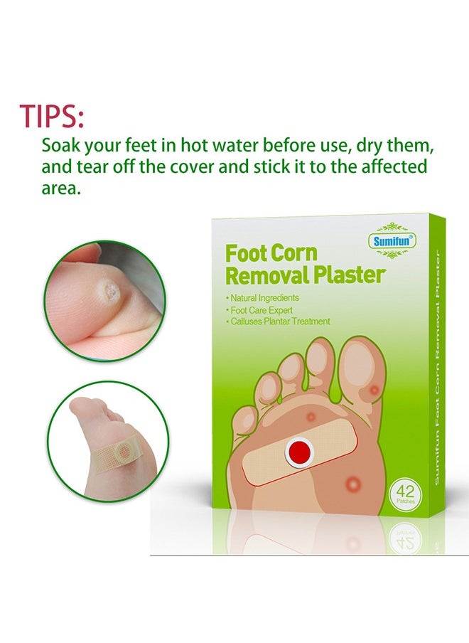Sumifun - Foot Corn Removal Plaster,Natural Ingredients,Foot Care Expert,Calluses Plantar Treatment,Relief Pain From Calluses, Corns, Blisters, Heel Frictions 42 Pcs - Image 1