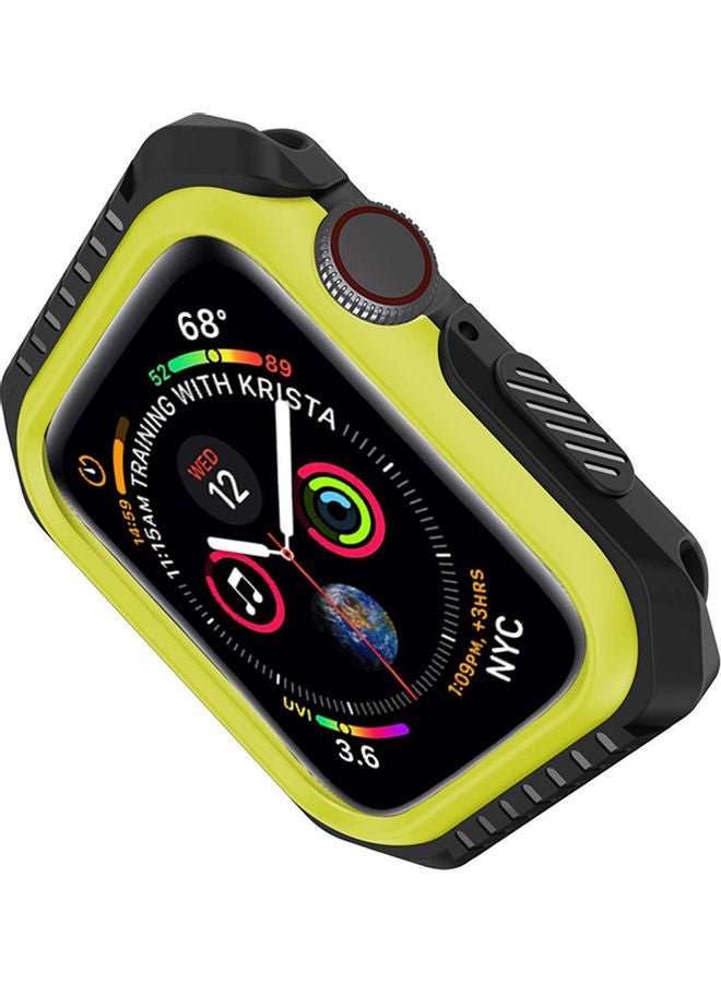 NIBEMINENT Rugged Armor Design Case Compatible With Apple Watch Series 6/5/4/SE Black, Yellow - Image 4