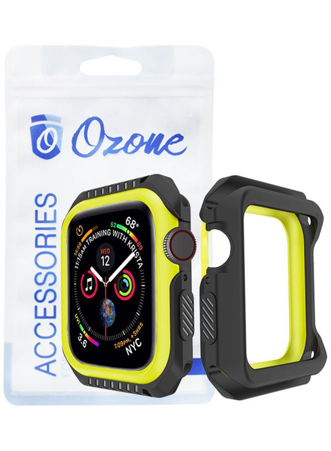 NIBEMINENT Rugged Armor Design Case Compatible With Apple Watch Series 6/5/4/SE Black, Yellow - Image 1