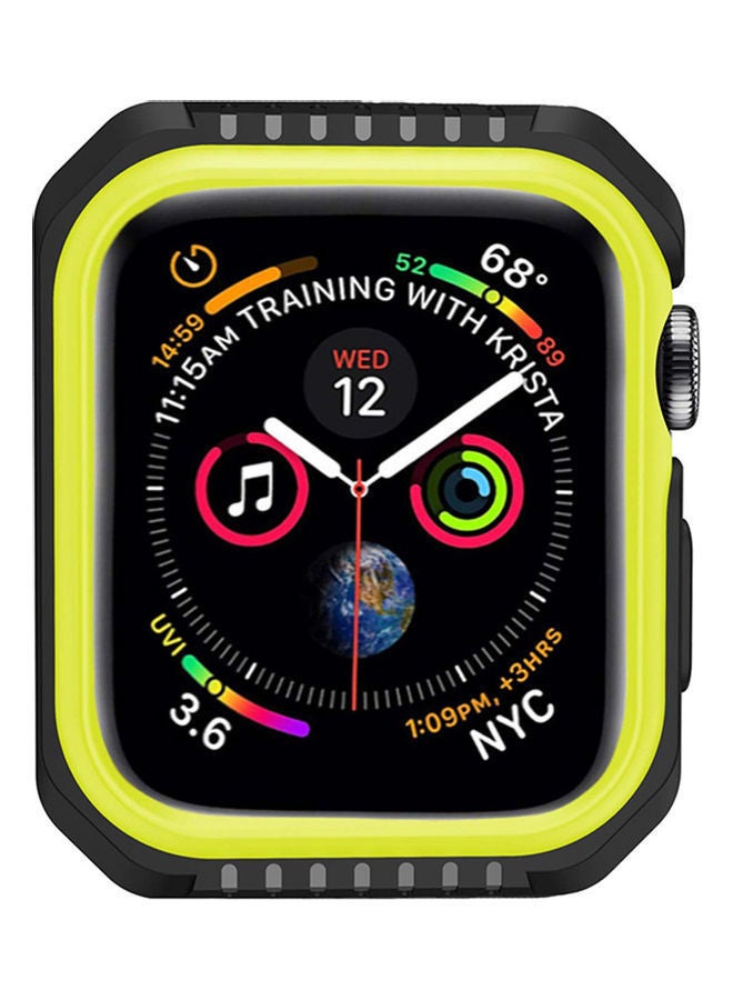 NIBEMINENT Rugged Armor Design Case Compatible With Apple Watch Series 6/5/4/SE Black, Yellow - Image 2