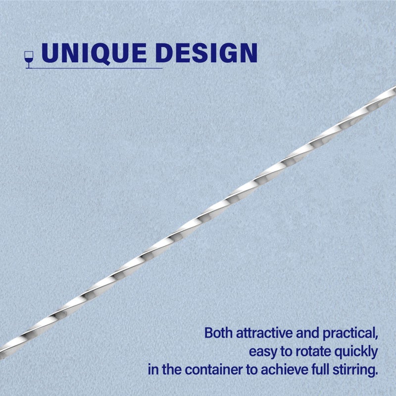 Briout Bar Spoon Cocktail Mixing Stirrers for Drink, Stainless Steel 12 Inches Long Handle, Silver 2 Pieces - Image 4