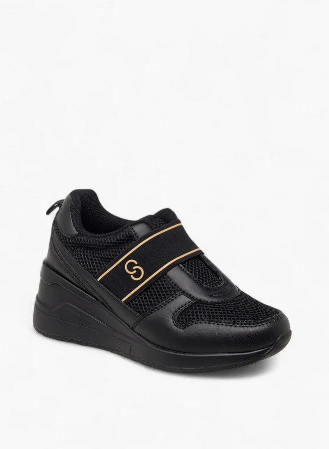 سيليست Women's Panelled Slip-On Wedge Heeled Sneakers