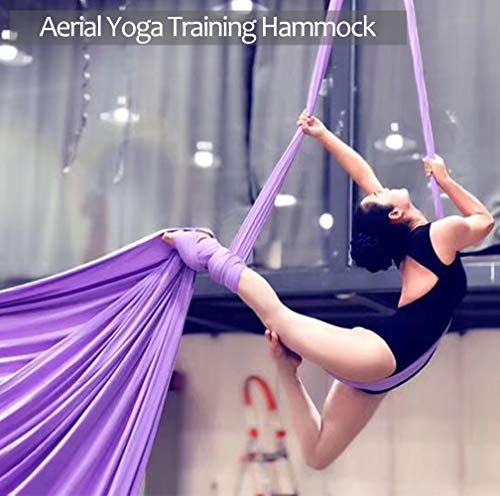 SYCYKA Deluxe Aerial Silks Equipment Set for Yoga, Acrobatics, Dance & Circus Arts (L:10m W:2.8m - Deep Purple) - Image 2