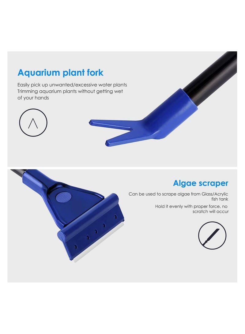 KASTWAVE Aquarium Fish Tank Cleaning Tool Set, SYOSI Glass Fish Tank Fishing Net Algae Moss Scraper, 6-in-1 with Fish Net, Algae Scraper, Spoon Net, Gravel Rake, Plant Fork, Clean Sponge Aquarium Cleaning - Image 5