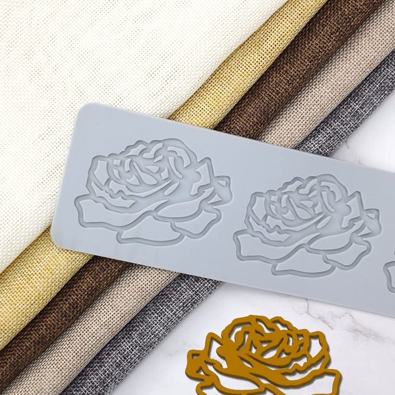 TUKE 3D Leaves Silicone Molds Flower Cake Fondant Mat Bee Leaf Pastry Moulds Rose Impression Chocolate Hollow Lace Mold (Rose_13x2.8x0.12inch_E) - Image 5