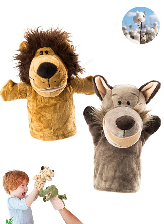 Organizer Animal Hand Puppets Set for Kids & Adults - 12.5" Premium Quality Soft Plush Toys with Movable Mouths - Perfect for Storytelling, Teaching, Preschool, Role-Play - Durable, Vibrant, Educational Puppets - Image 1