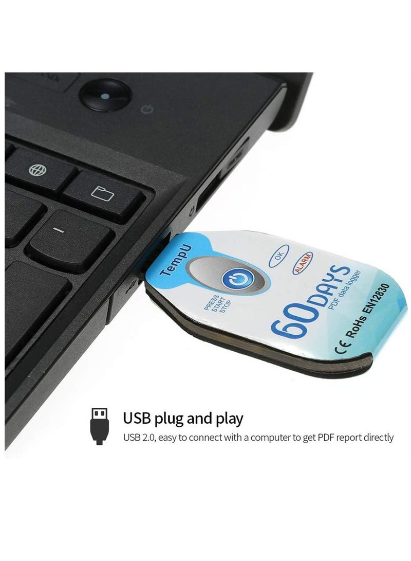 Waterproof USB 2.0 PDF Disposable Temperature Data Logger 60 Days Cold Chain ermometer Recorder for Biological or Medicine Chemical Industry - Image 2