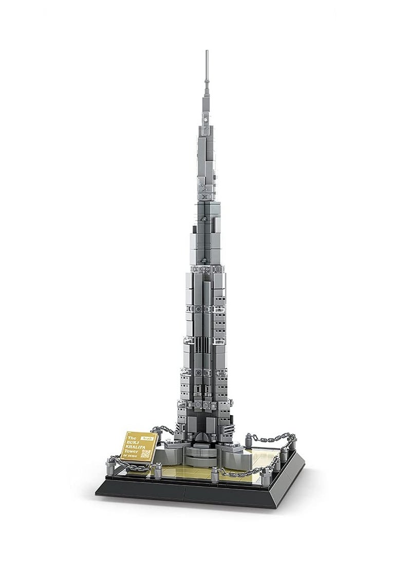 wange Burj Khalifa Tower Building Blocks Set – 555 Pcs Dubai Landmark Architecture DIY Model Kit for Kids & Adults