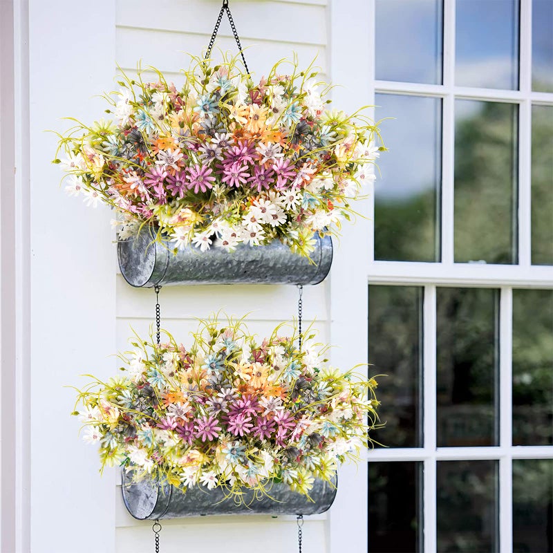 AUMVEYI 6 Bundles Wildflowers Artificial Flowers Outdoor Fake Daisy UV Resistant Silk Wild Flower Bouquets Bulk Faux Plants Plastic Greenery for Decoration vase Floral Arrangements Home Décor - Image 3