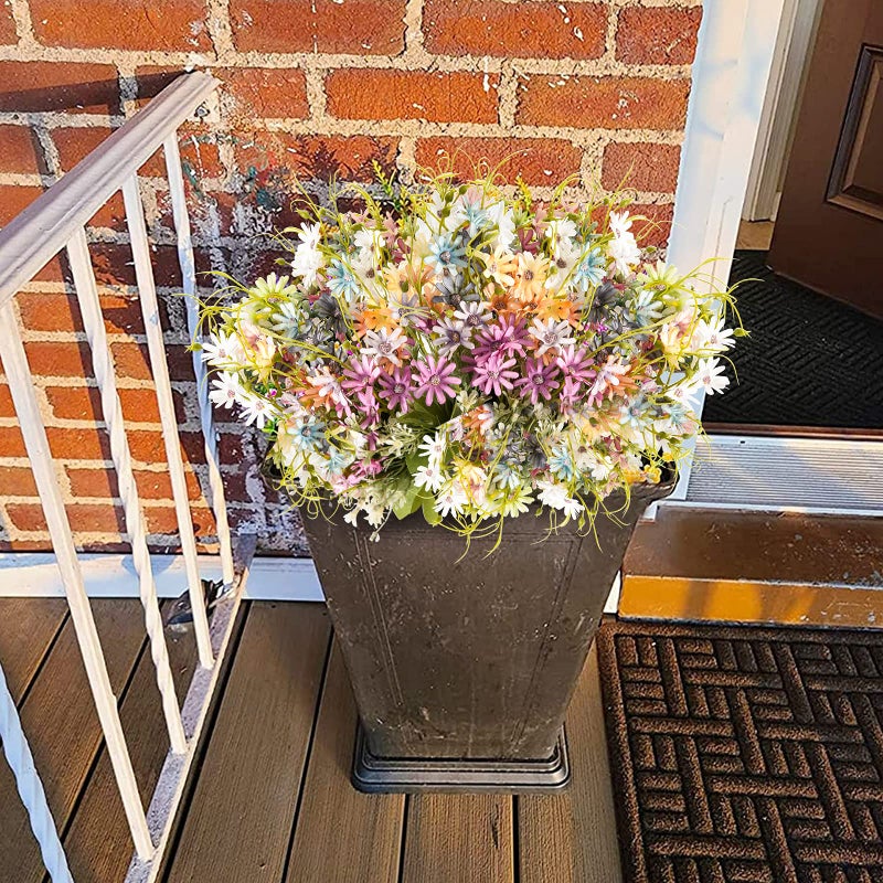 AUMVEYI 6 Bundles Wildflowers Artificial Flowers Outdoor Fake Daisy UV Resistant Silk Wild Flower Bouquets Bulk Faux Plants Plastic Greenery for Decoration vase Floral Arrangements Home Décor - Image 5