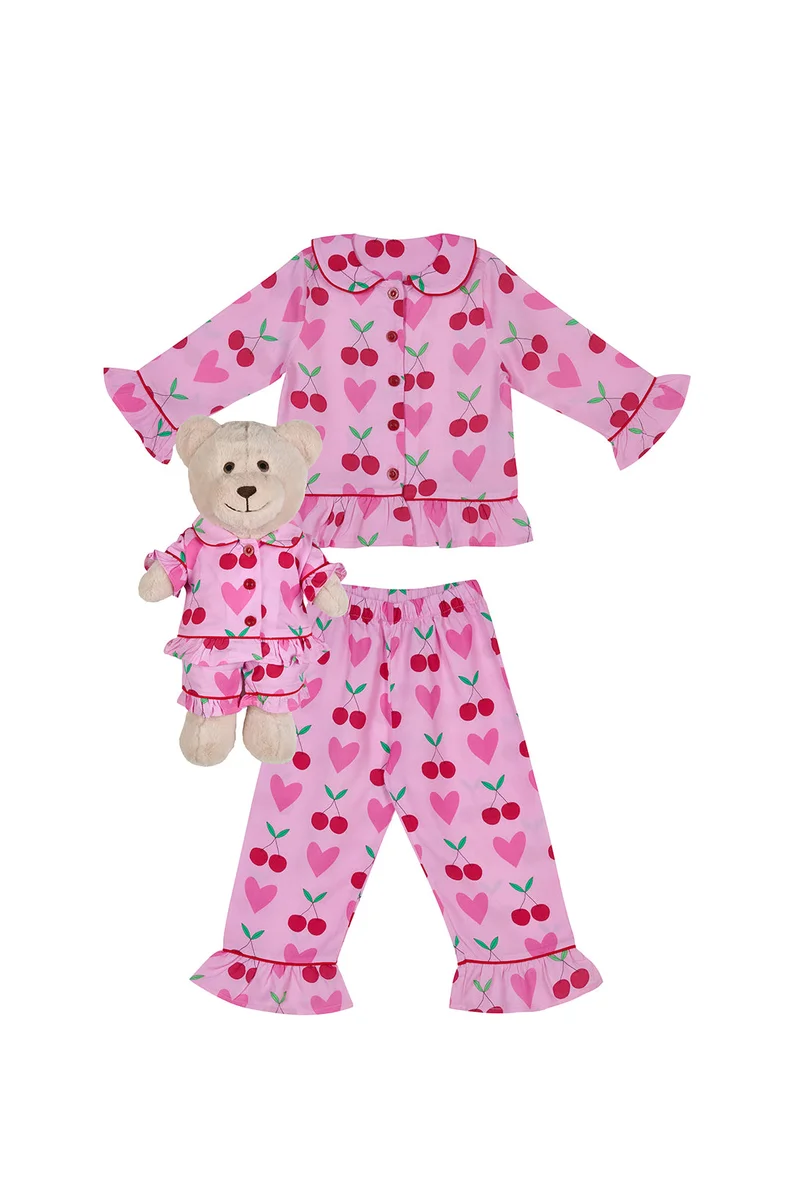 Luna Mia 'Ma' Cherie Pyjama Set With Matching Teddy Bear
