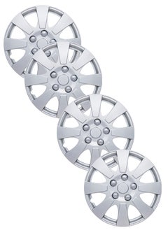 EMTC Pack of 4 EM-3137 Taiwan Wheel Cover | 16" Inch | Silver Universal Nested Style 