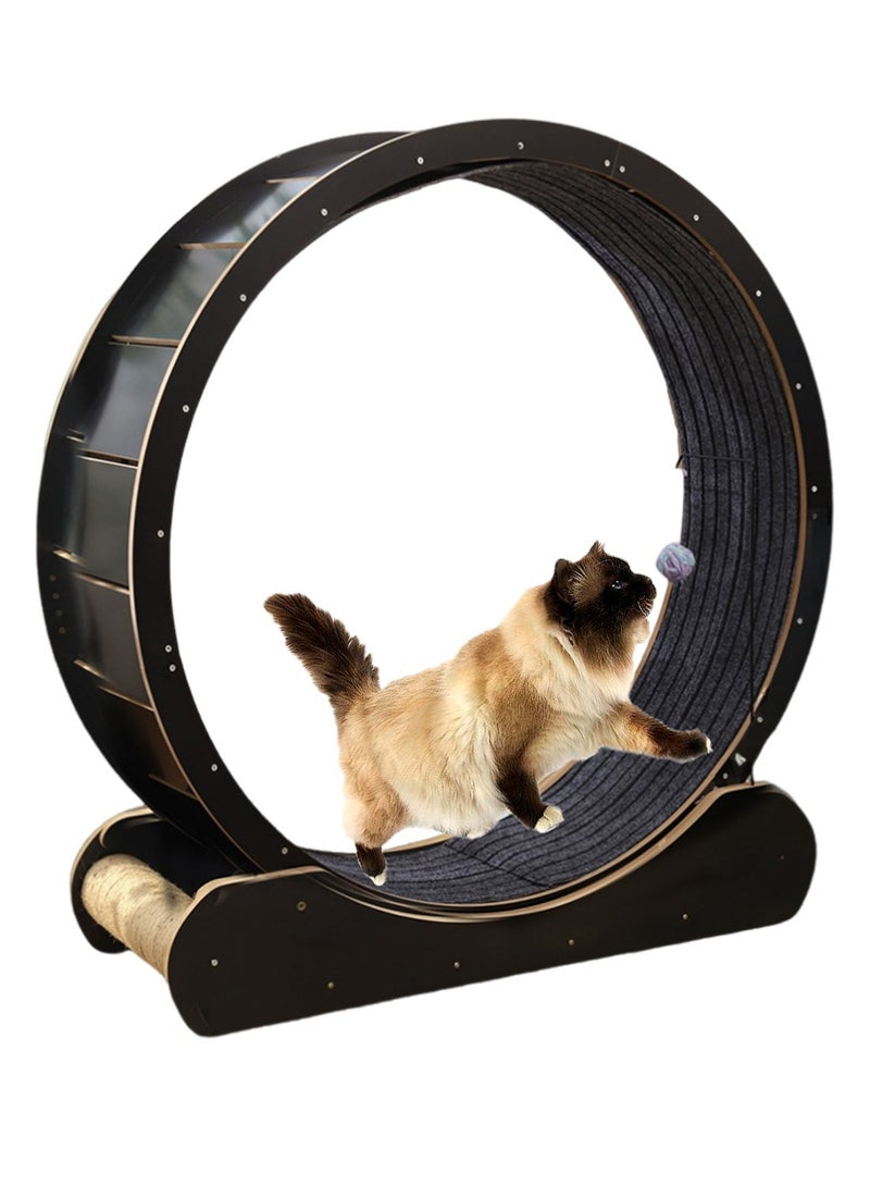 Kidle Large Cat Running Wheel Cat Treadmill Cat Exercise Wheel for Indoor Large Wooden Cat Exercise Running Wheel Cat Fitness Weight Loss Device - Image 1
