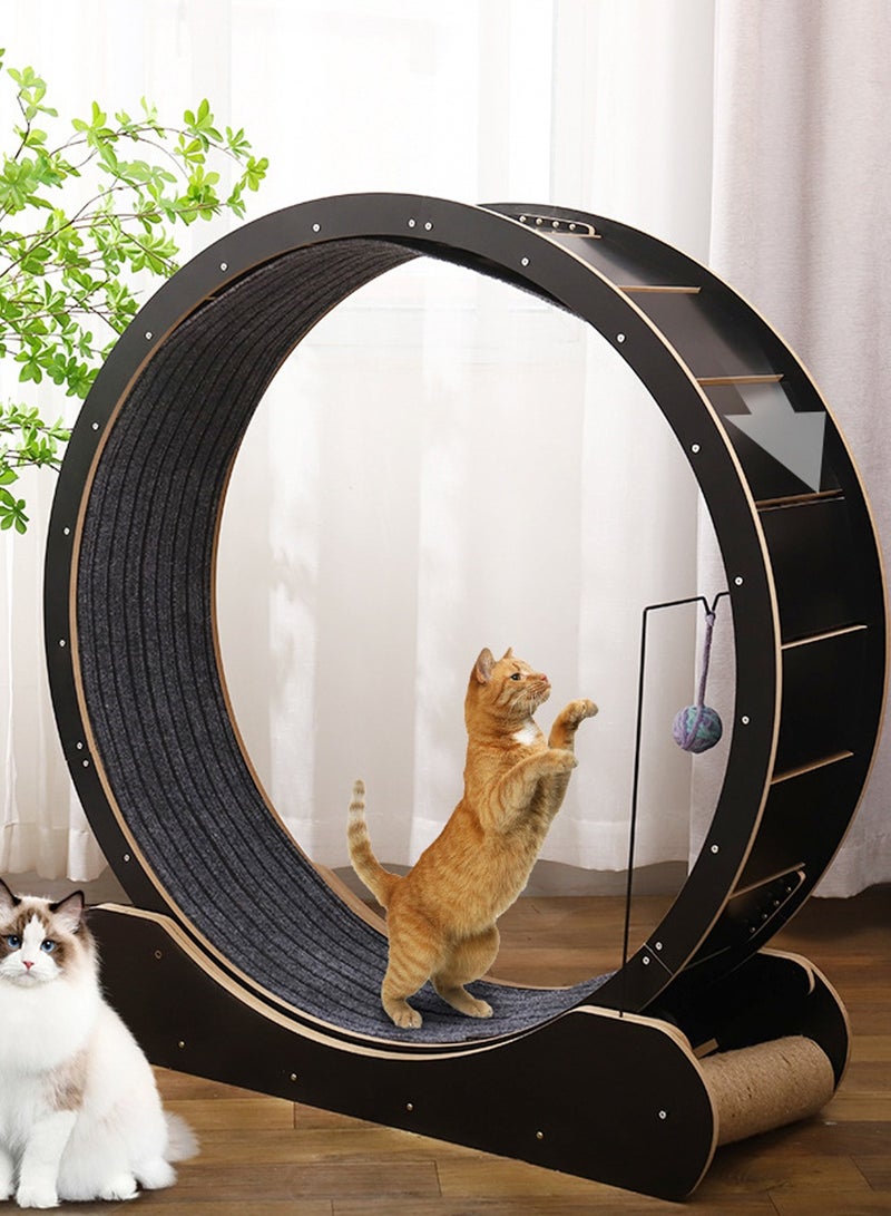 Kidle Large Cat Running Wheel Cat Treadmill Cat Exercise Wheel for Indoor Large Wooden Cat Exercise Running Wheel Cat Fitness Weight Loss Device - Image 4