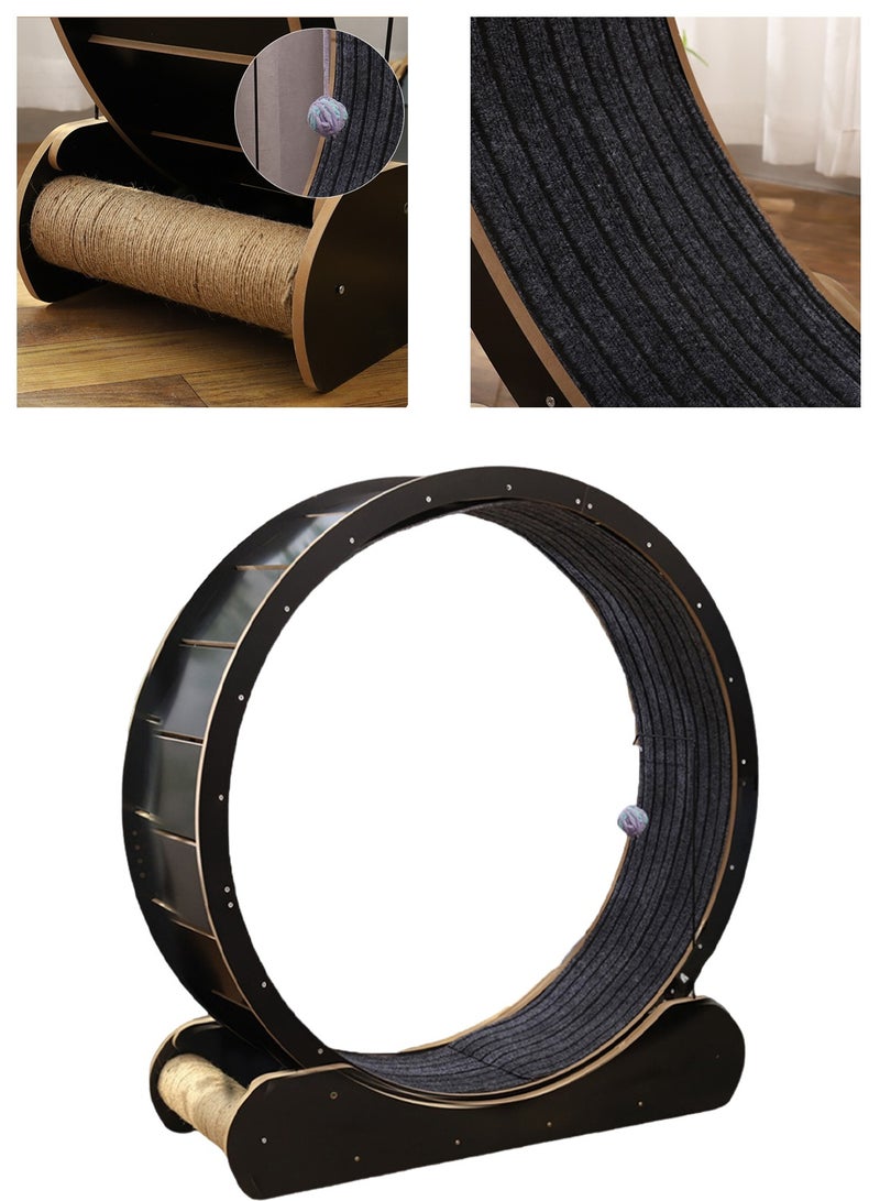Kidle Large Cat Running Wheel Cat Treadmill Cat Exercise Wheel for Indoor Large Wooden Cat Exercise Running Wheel Cat Fitness Weight Loss Device - Image 5
