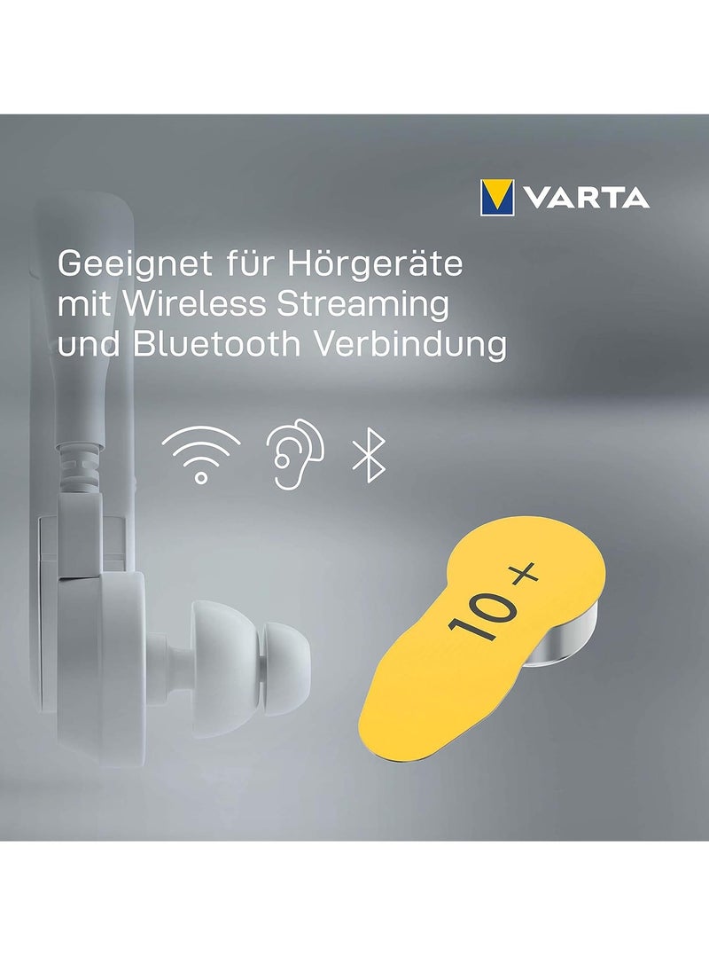 VARTA - Hearing Aid Batteries, Yellow Type 10 , PR70 , 1.45V , 6 pes, Custom Made, high hearing level, mercury-free, Made in Germany - Image 1