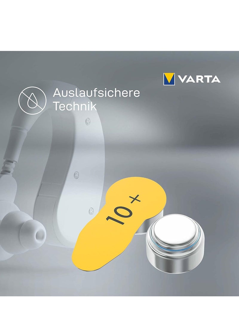VARTA - Hearing Aid Batteries, Yellow Type 10 , PR70 , 1.45V , 6 pes, Custom Made, high hearing level, mercury-free, Made in Germany - Image 1