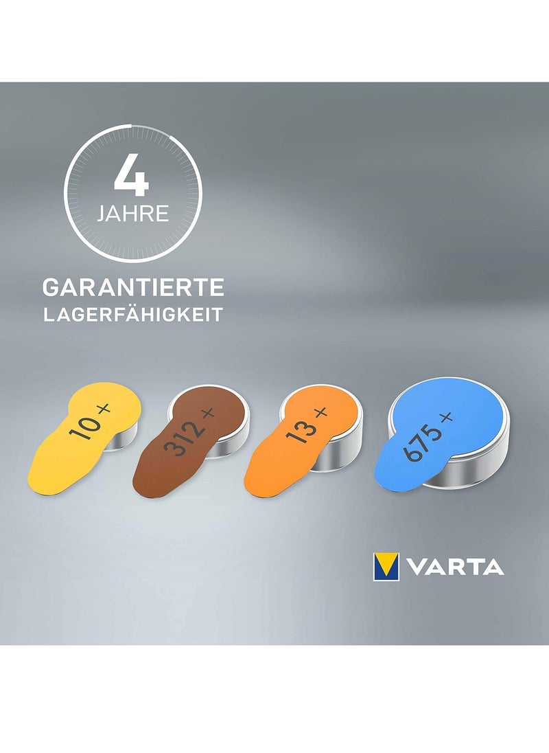 VARTA - Hearing Aid Batteries, Yellow Type 10 , PR70 , 1.45V , 6 pes, Custom Made, high hearing level, mercury-free, Made in Germany - Image 1