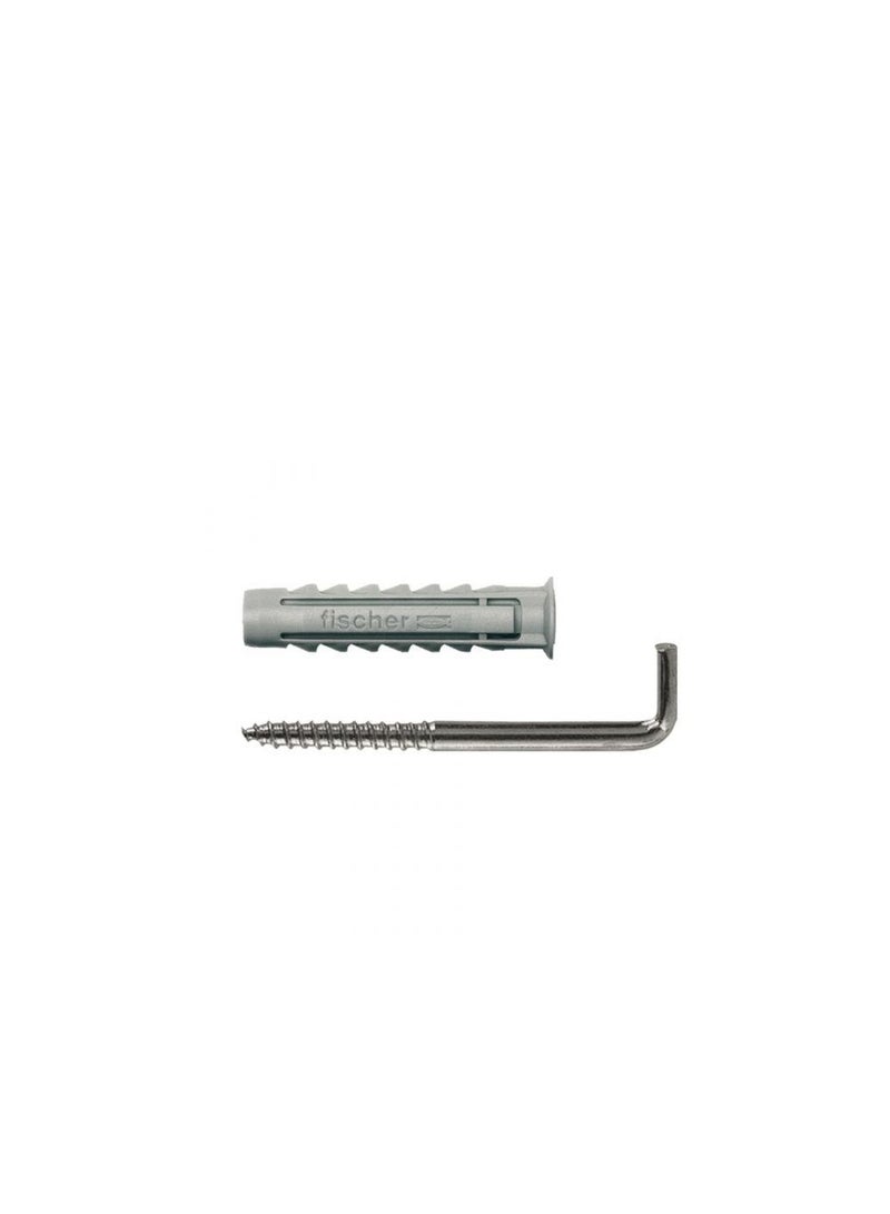 Fischer Fischer Nylon Expansion Fixing Plug W/Angle Hooks SX 6 WH B 6Pcs