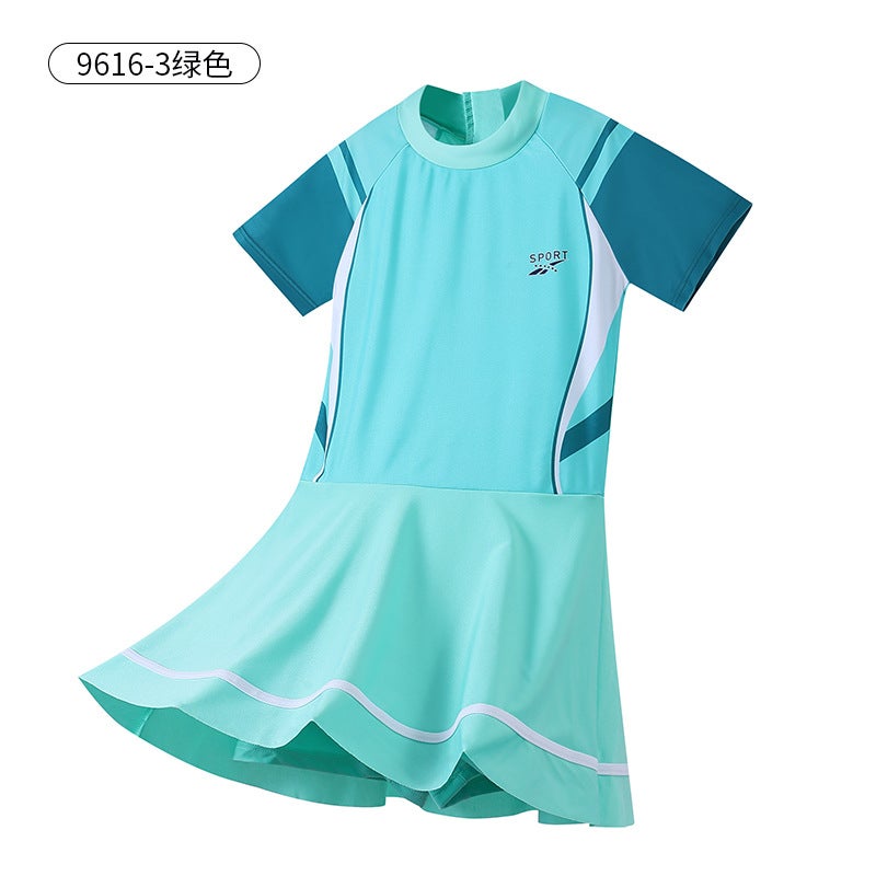 Children''s One-Piece Swimming Suit, Fashionable Dress, Fresh and Sweet, Cute, Beach Play, Sun Protection, Lightweight Swimsuit - Image 1