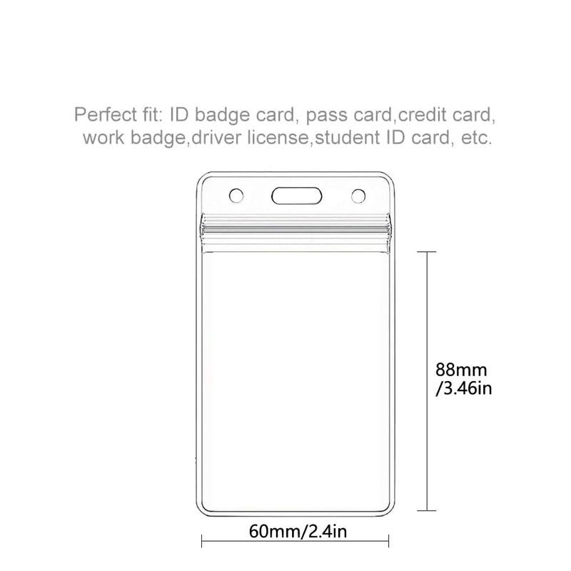 KENDANY 6 Pack Extra Thick ID Card Name Badge Holder Heavy Duty Waterproof Clear Plastic PVC Vertical Sleeve Pocket Resealable(Clear,)- - Image 2