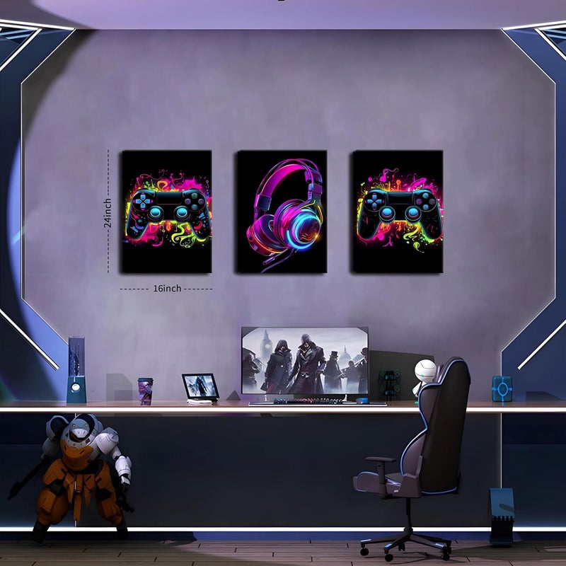 BGFCE مجموعة فنون الجدران النيون للألعاب BGFCE من 3 قطع - Image 3