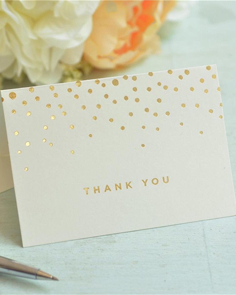 Gartner Studios Gold Foil Dots Thank You Cards, Ivory and Gold Foil Blank Thank You Notes, 3.5” x 5”, Set of 50 Blank Notecards with Envelopes (13745) - Image 4