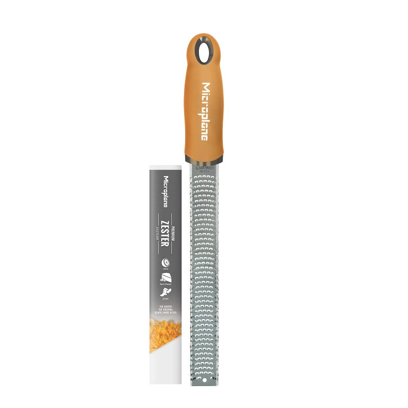 Microplane Microplane Premium Zester Grater in Mustard | Lemon Zester tool, Hard Cheese & Vegetable Grater | For Citrus, Parmesan Cheese, Garlic, Ginger, Nutmeg | Fine Stainless Steel Blade, Made in USA  - Image 1