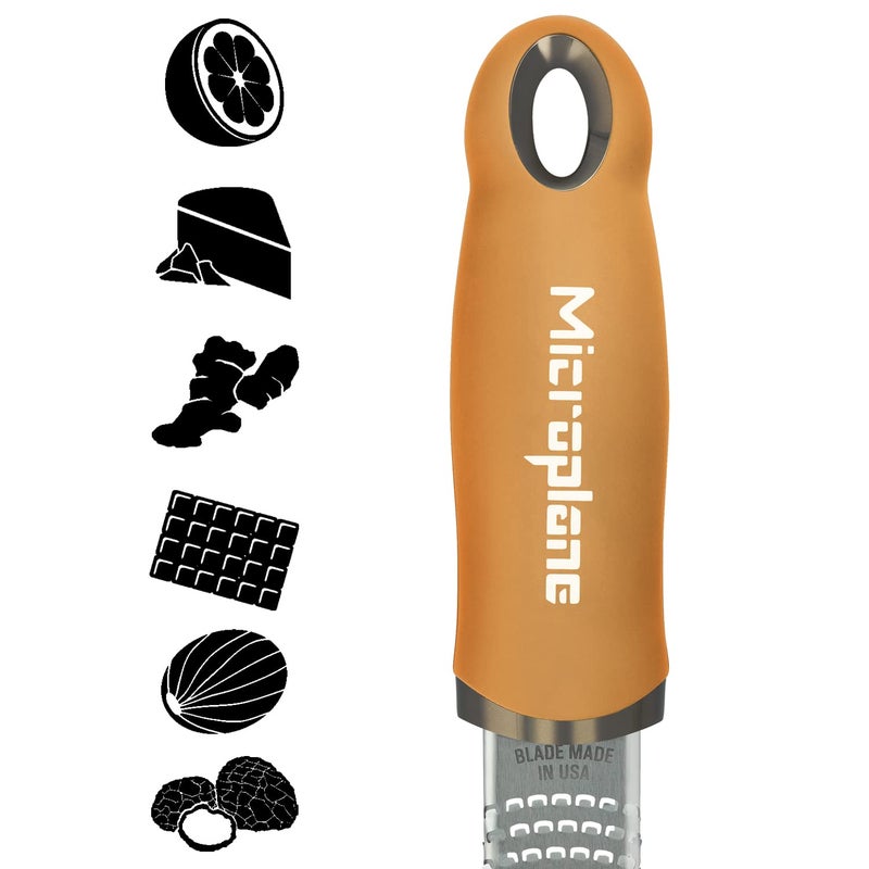 Microplane Microplane Premium Zester Grater in Mustard | Lemon Zester tool, Hard Cheese & Vegetable Grater | For Citrus, Parmesan Cheese, Garlic, Ginger, Nutmeg | Fine Stainless Steel Blade, Made in USA  - Image 2