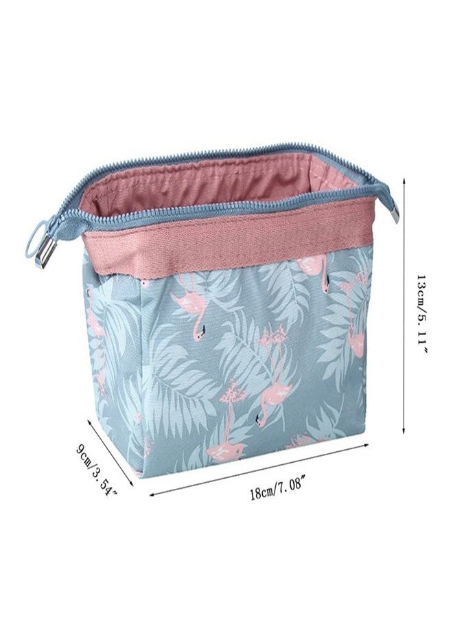 Moxtiza Polyester Cosmetic Bag, Make Up Bag, Water-Resistant Zipper Large Travel Makeup Organizer, Toiletry Pouch for Women, Portable Travel Makeup Bag for Girls(Combo)-Blue and Gray - Image 2