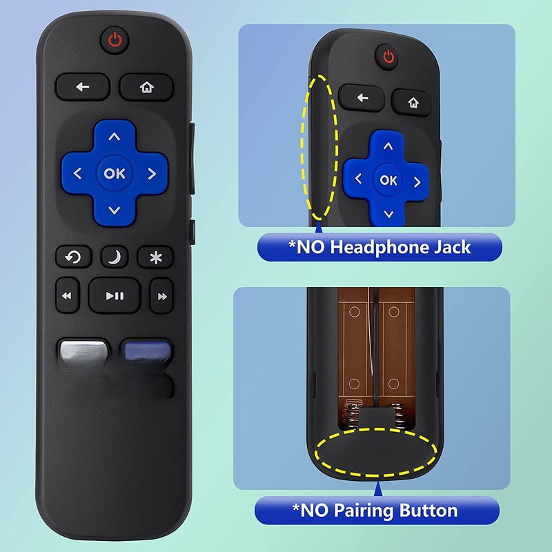 جهاز تحكم عن بعد بديل لأجهزة تلفزيون Roku من شركات TCL و Philips و JVC و RCA و Magnavox و Sanyo و LG و Haier، مع أزرار Apple TV+ و Netflix و Disney+ و Hulu - Image 3