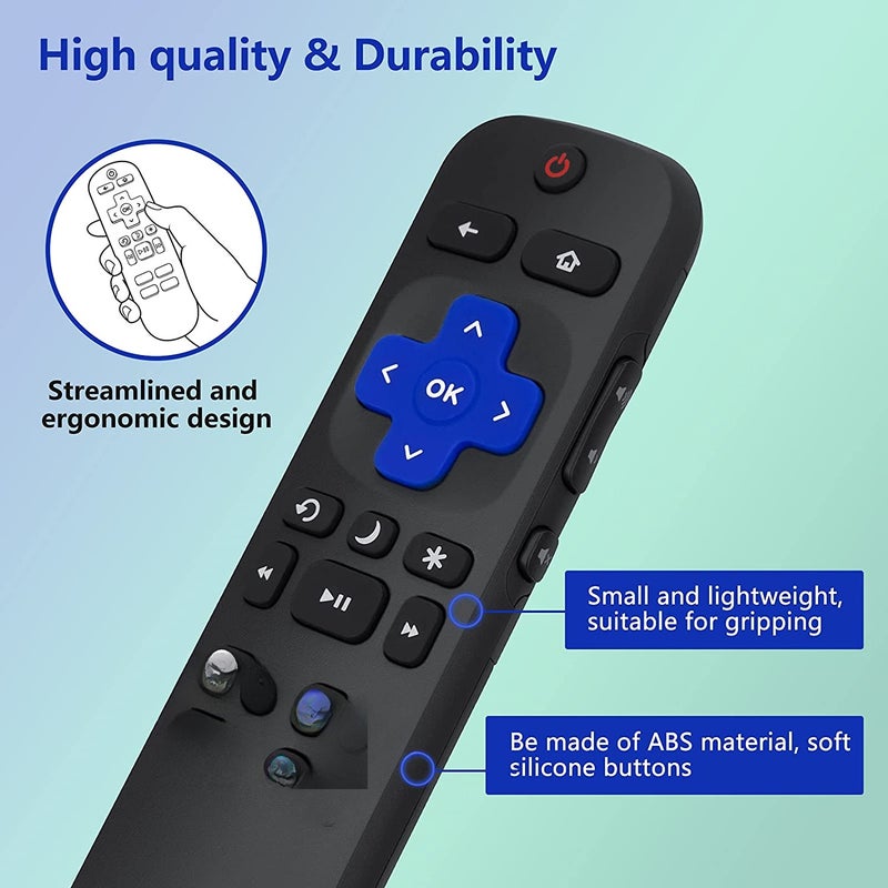 جهاز تحكم عن بعد بديل لأجهزة تلفزيون Roku من شركات TCL و Philips و JVC و RCA و Magnavox و Sanyo و LG و Haier، مع أزرار Apple TV+ و Netflix و Disney+ و Hulu - Image 2