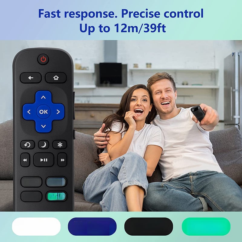 جهاز تحكم عن بعد بديل لأجهزة تلفزيون Roku من شركات TCL و Philips و JVC و RCA و Magnavox و Sanyo و LG و Haier، مع أزرار Apple TV+ و Netflix و Disney+ و Hulu - Image 5