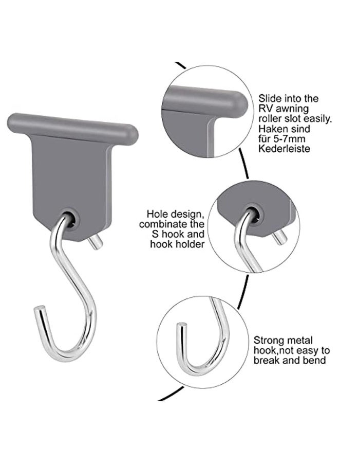 Piping Rail Hooks Set Of 16 Rv Awning Hooks Camping Awning Hooks Piping Rail Accessories For Motorhome Caravan Party Camping Tent Indoor And Outdoor Decoration