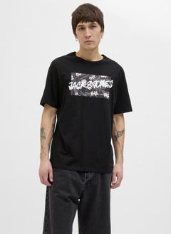 JACK & JONES Jjhawaii Hawaii Graphic Print Crew Neck T-Shirt  - Image 1