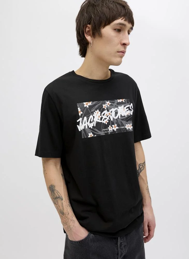 جاك اند جونز Jjhawaii Hawaii Graphic Print Crew Neck T-Shirt