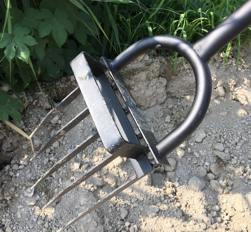 Ymachray 5-Tine Heavy Duty Pitch Fork for Gardening - Long Handled Digging Fork Garden Claw Weeder - Image 3