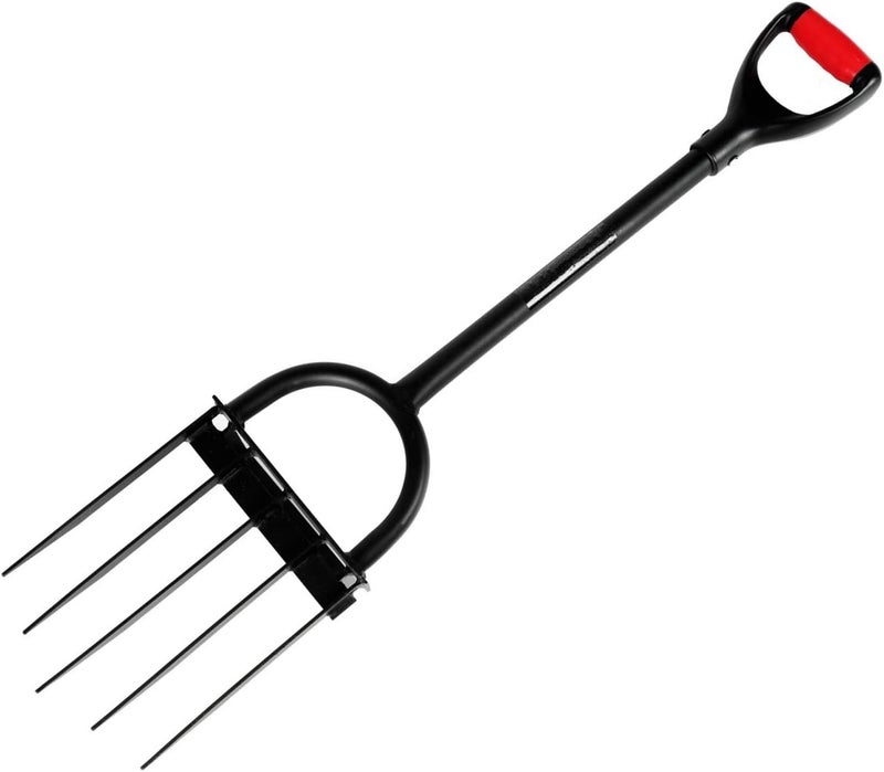 Ymachray 5-Tine Heavy Duty Pitch Fork for Gardening - Long Handled Digging Fork Garden Claw Weeder - Image 5