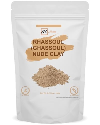 mGanna 100% Natural Moroccan Rhassoul Clay Powder/Nude/Ghassoul Lava Clay Powder for Hair Masks, Creams, Face Masks, Scrubs and Soap Making 0.22 LBS / 100 GMS - Image 1