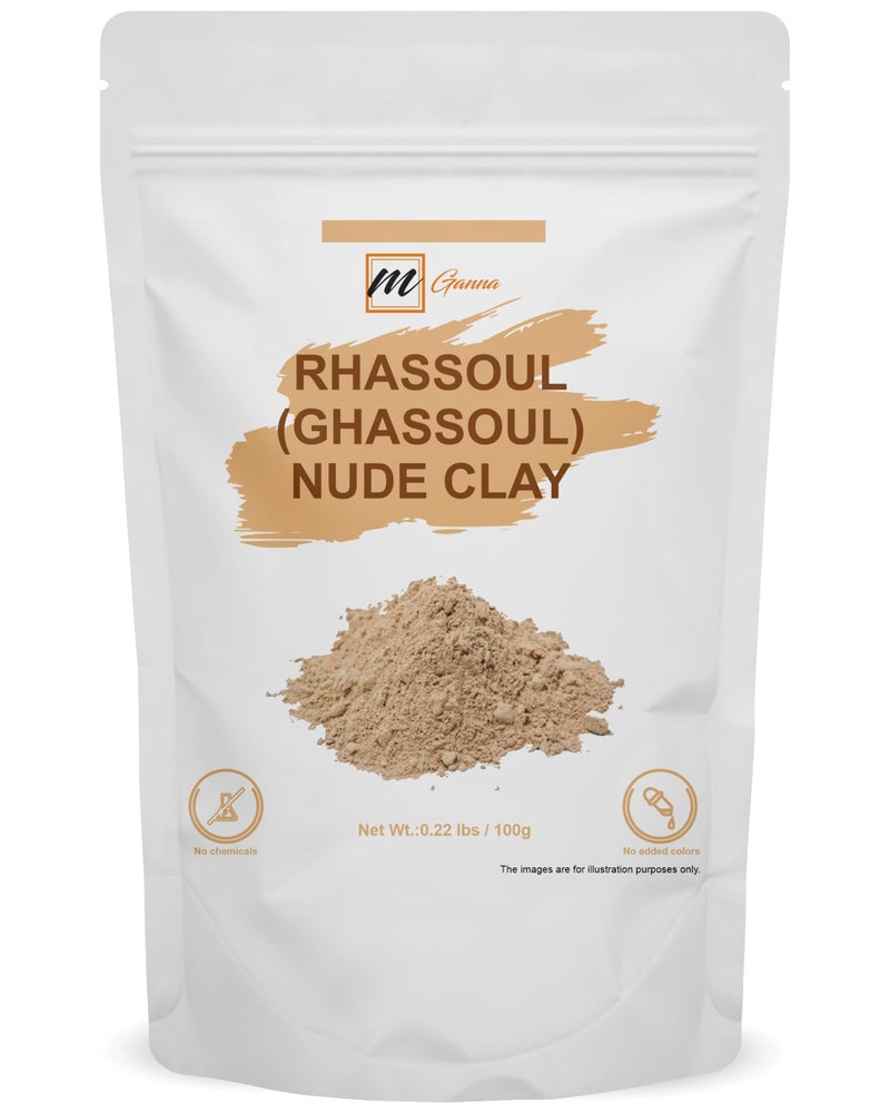 mGanna 100% Natural Moroccan Rhassoul Clay Powder/Nude/Ghassoul Lava Clay Powder for Hair Masks, Creams, Face Masks, Scrubs and Soap Making 0.22 LBS / 100 GMS - Image 2