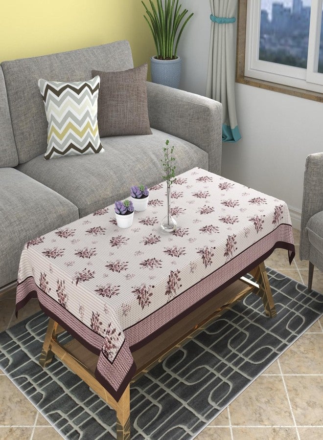 DECOMIZER Center Table Cover | Cotton Flower Printed Table Cover | Luxurious Net Tablecloth | Tea Table Cover for Living Room | 40x60 Inch | Coffee Rose - Image 1