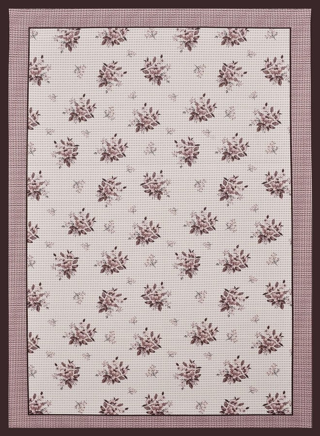 DECOMIZER Center Table Cover | Cotton Flower Printed Table Cover | Luxurious Net Tablecloth | Tea Table Cover for Living Room | 40x60 Inch | Coffee Rose - Image 2